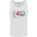 Peace Love Lizards Funny Gekko Iguana Mens Vest Tank Top White