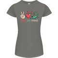 Peace Love Lizards Funny Gekko Iguana Womens Petite Cut T-Shirt Charcoal