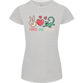 Peace Love Lizards Funny Gekko Iguana Womens Petite Cut T-Shirt Sports Grey