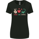 Peace Love Lizards Funny Gekko Iguana Womens Wider Cut T-Shirt Black