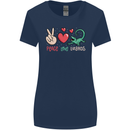 Peace Love Lizards Funny Gekko Iguana Womens Wider Cut T-Shirt Navy Blue