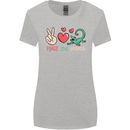 Peace Love Lizards Funny Gekko Iguana Womens Wider Cut T-Shirt Sports Grey