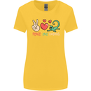 Peace Love Lizards Funny Gekko Iguana Womens Wider Cut T-Shirt Yellow