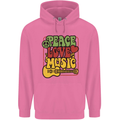 Peace Love Music Guitar Hippy Flower Power Childrens Kids Hoodie Azalea