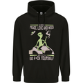 Peace Love Weed Childrens Kids Hoodie Black