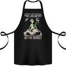 Peace Love Weed Cotton Apron 100% Organic Black