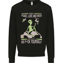 Peace Love Weed Kids Sweatshirt Jumper Black