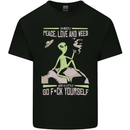 Peace Love Weed Kids T-Shirt Childrens Black