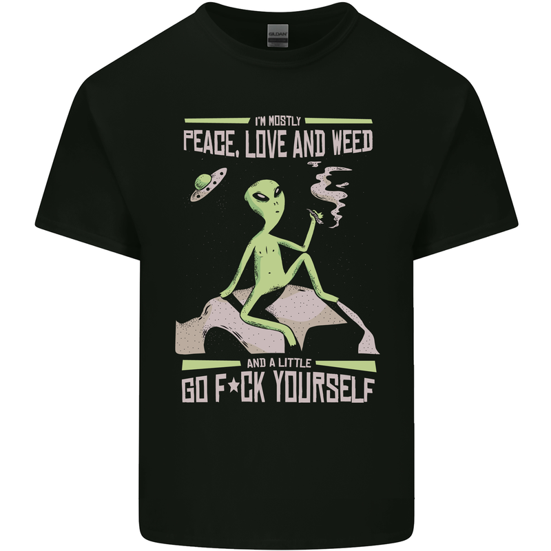 Peace Love Weed Kids T-Shirt Childrens Black