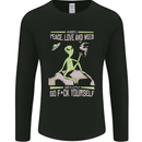 Peace Love Weed Mens Long Sleeve T-Shirt Black