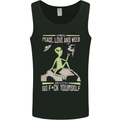 Peace Love Weed Mens Vest Tank Top Black
