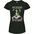 Peace Love Weed Womens Petite Cut T-Shirt Black