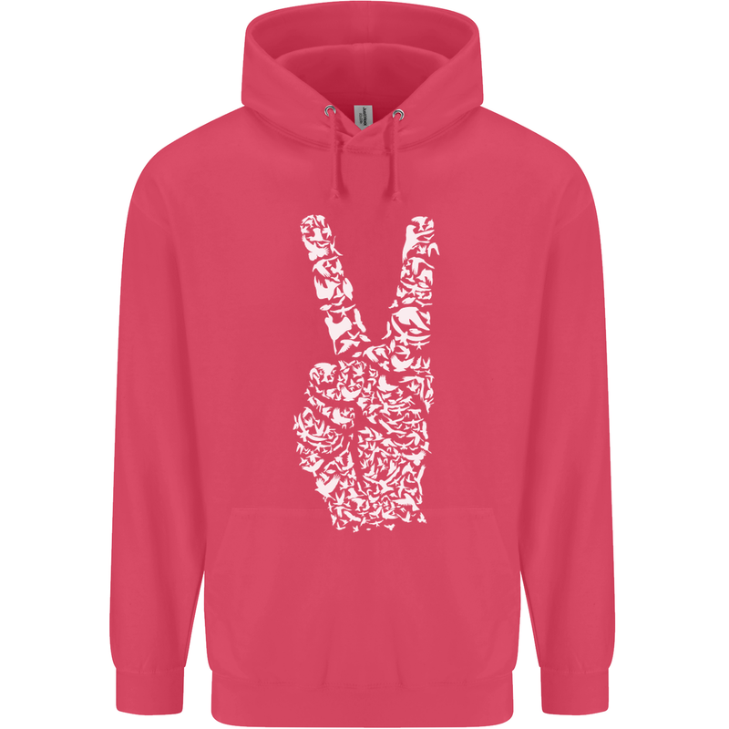 Peace Word Art Hippy Environment Childrens Kids Hoodie Heliconia