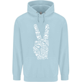 Peace Word Art Hippy Environment Childrens Kids Hoodie Light Blue