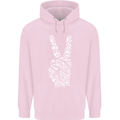 Peace Word Art Hippy Environment Childrens Kids Hoodie Light Pink