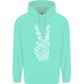 Peace Word Art Hippy Environment Childrens Kids Hoodie Peppermint