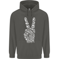 Peace Word Art Hippy Environment Childrens Kids Hoodie Storm Grey