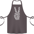 Peace Word Art Hippy Environment Cotton Apron 100% Organic Dark Grey