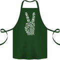 Peace Word Art Hippy Environment Cotton Apron 100% Organic Forest Green