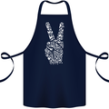 Peace Word Art Hippy Environment Cotton Apron 100% Organic Navy Blue