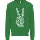Peace Word Art Hippy Environment Kids Sweatshirt Jumper Irish Green