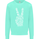 Peace Word Art Hippy Environment Kids Sweatshirt Jumper Peppermint