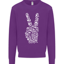 Peace Word Art Hippy Environment Kids Sweatshirt Jumper Purple