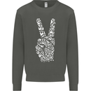 Peace Word Art Hippy Environment Kids Sweatshirt Jumper Storm Grey