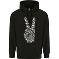 Peace Word Art Hippy Environment Mens 80% Cotton Hoodie Black