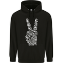 Peace Word Art Hippy Environment Mens 80% Cotton Hoodie Black