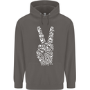 Peace Word Art Hippy Environment Mens 80% Cotton Hoodie Charcoal