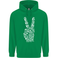 Peace Word Art Hippy Environment Mens 80% Cotton Hoodie Irish Green