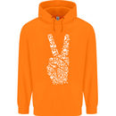 Peace Word Art Hippy Environment Mens 80% Cotton Hoodie Orange