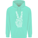 Peace Word Art Hippy Environment Mens 80% Cotton Hoodie Peppermint