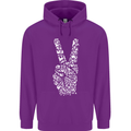 Peace Word Art Hippy Environment Mens 80% Cotton Hoodie Purple
