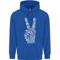 Peace Word Art Hippy Environment Mens 80% Cotton Hoodie Royal Blue