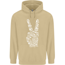 Peace Word Art Hippy Environment Mens 80% Cotton Hoodie Sand