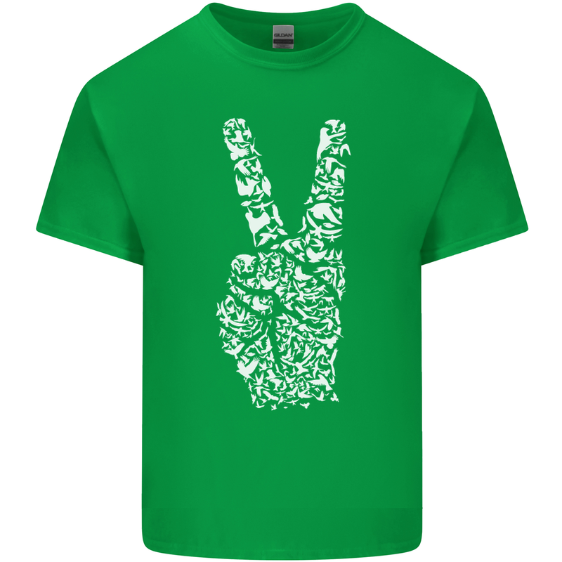 Peace Word Art Hippy Environment Mens Cotton T-Shirt Tee Top Irish Green