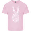 Peace Word Art Hippy Environment Mens Cotton T-Shirt Tee Top Light Pink