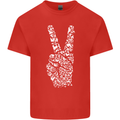 Peace Word Art Hippy Environment Mens Cotton T-Shirt Tee Top Red