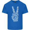 Peace Word Art Hippy Environment Mens Cotton T-Shirt Tee Top Royal Blue