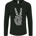 Peace Word Art Hippy Environment Mens Long Sleeve T-Shirt Black