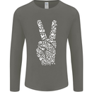 Peace Word Art Hippy Environment Mens Long Sleeve T-Shirt Charcoal