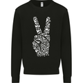 Peace Word Art Hippy Environment Mens Sweatshirt Jumper Black