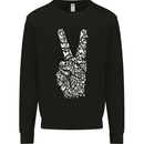 Peace Word Art Hippy Environment Mens Sweatshirt Jumper Black