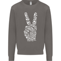 Peace Word Art Hippy Environment Mens Sweatshirt Jumper Charcoal