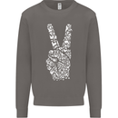 Peace Word Art Hippy Environment Mens Sweatshirt Jumper Charcoal