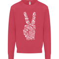 Peace Word Art Hippy Environment Mens Sweatshirt Jumper Heliconia