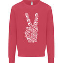Peace Word Art Hippy Environment Mens Sweatshirt Jumper Heliconia