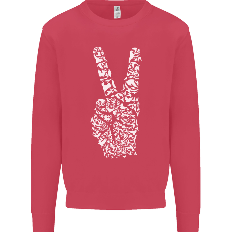 Peace Word Art Hippy Environment Mens Sweatshirt Jumper Heliconia